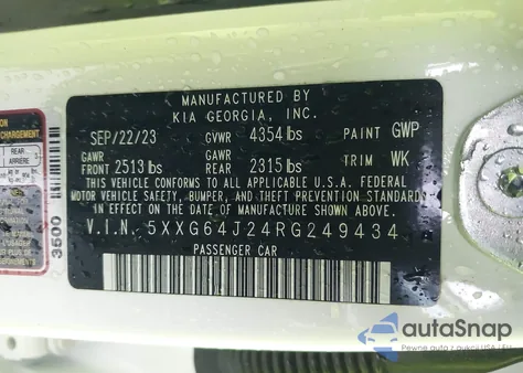 2024 Kia K5 Gt-Line from USA, damaged, VIN 5XXG64J24RG249434